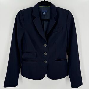 J. CREW Navy Blue 3 Button Schoolboy Blazer Jacket Size 2